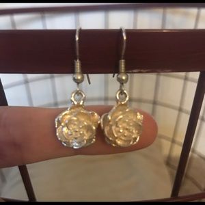 Sterling silver rose earrings